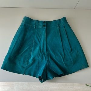 Vintage Teal Suede Shorts